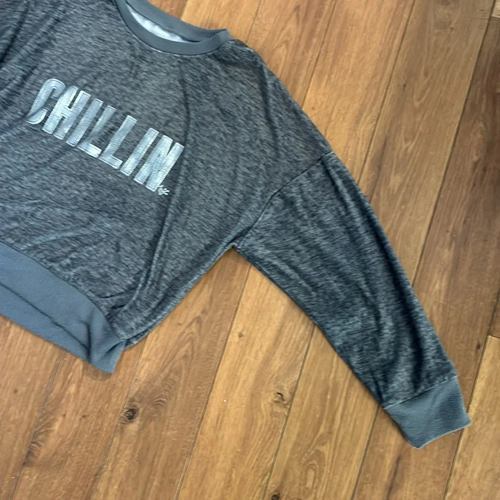 Gray/Silver Girls’ Justice Long-Sleeve Sleep Top - 12